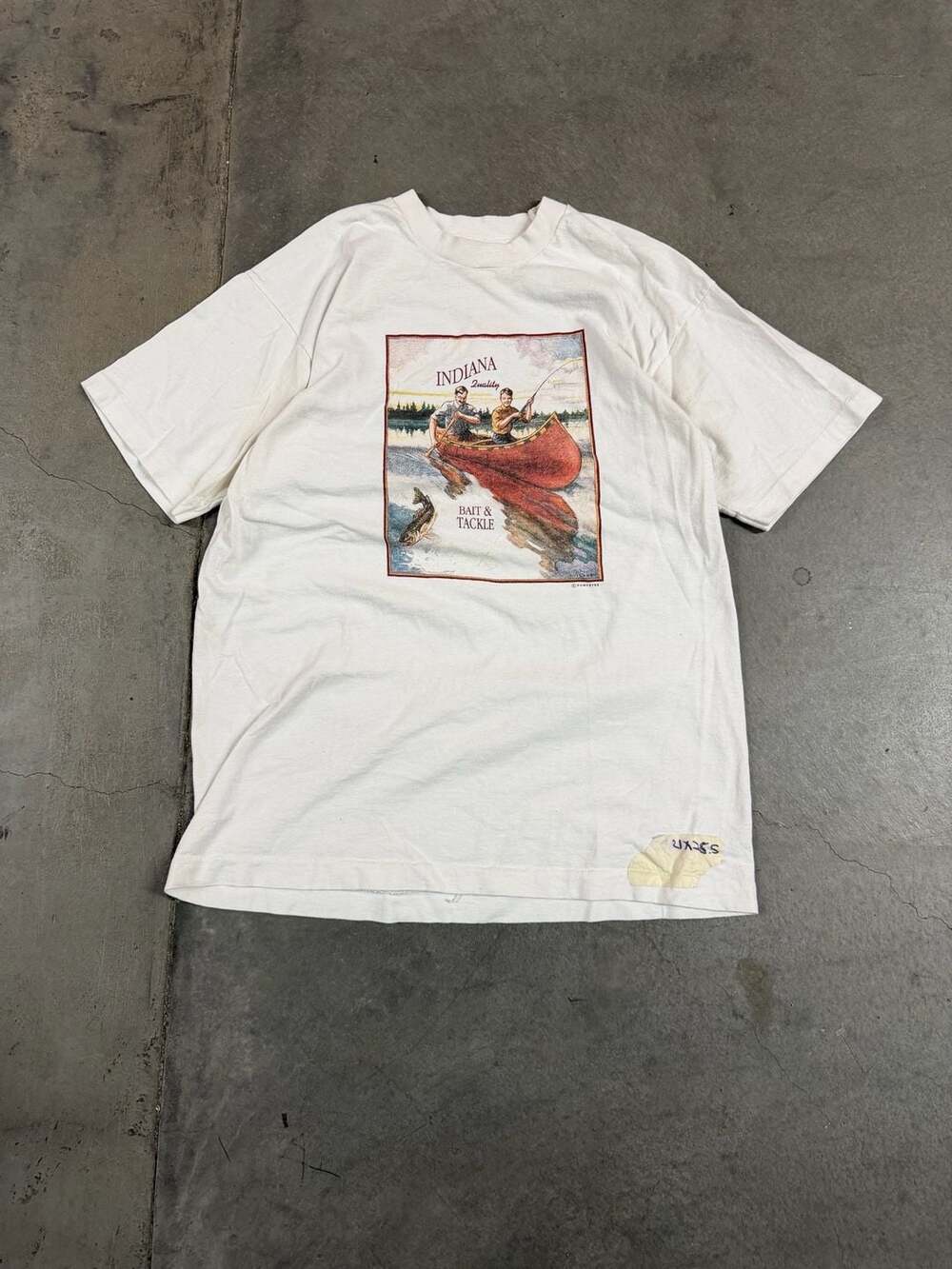 Vintage Fruit Of The Loom Powertex Bait And Tackle T-Shirt Size L